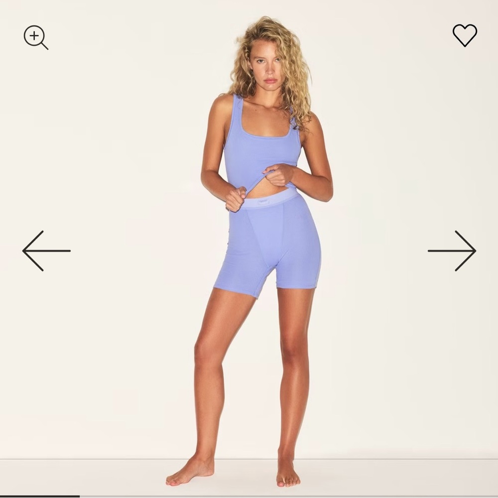 NWT SKIMS cotton rib boxers blue violet